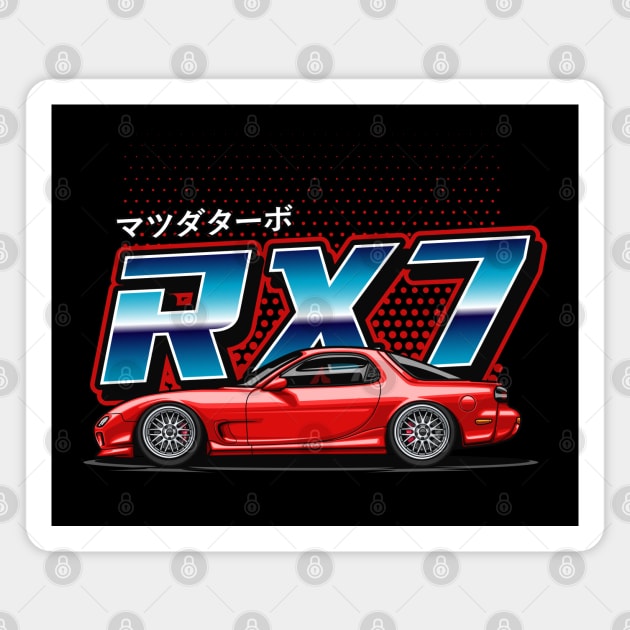 RX7 FD Retro Style (Burning Red) Magnet by Jiooji Project